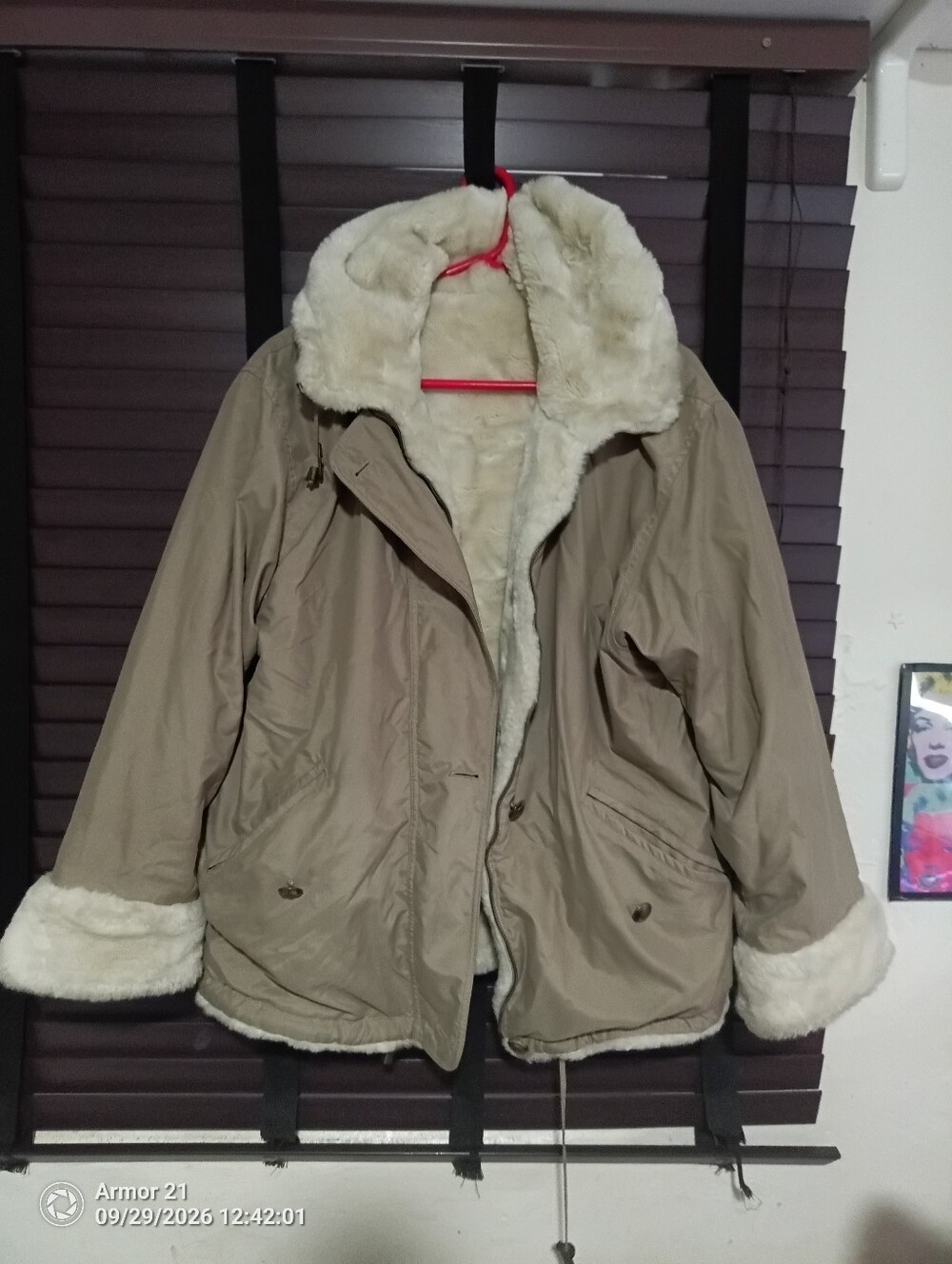 Woolrich Women's Faux-Fur Trim Winter Coat in Beige